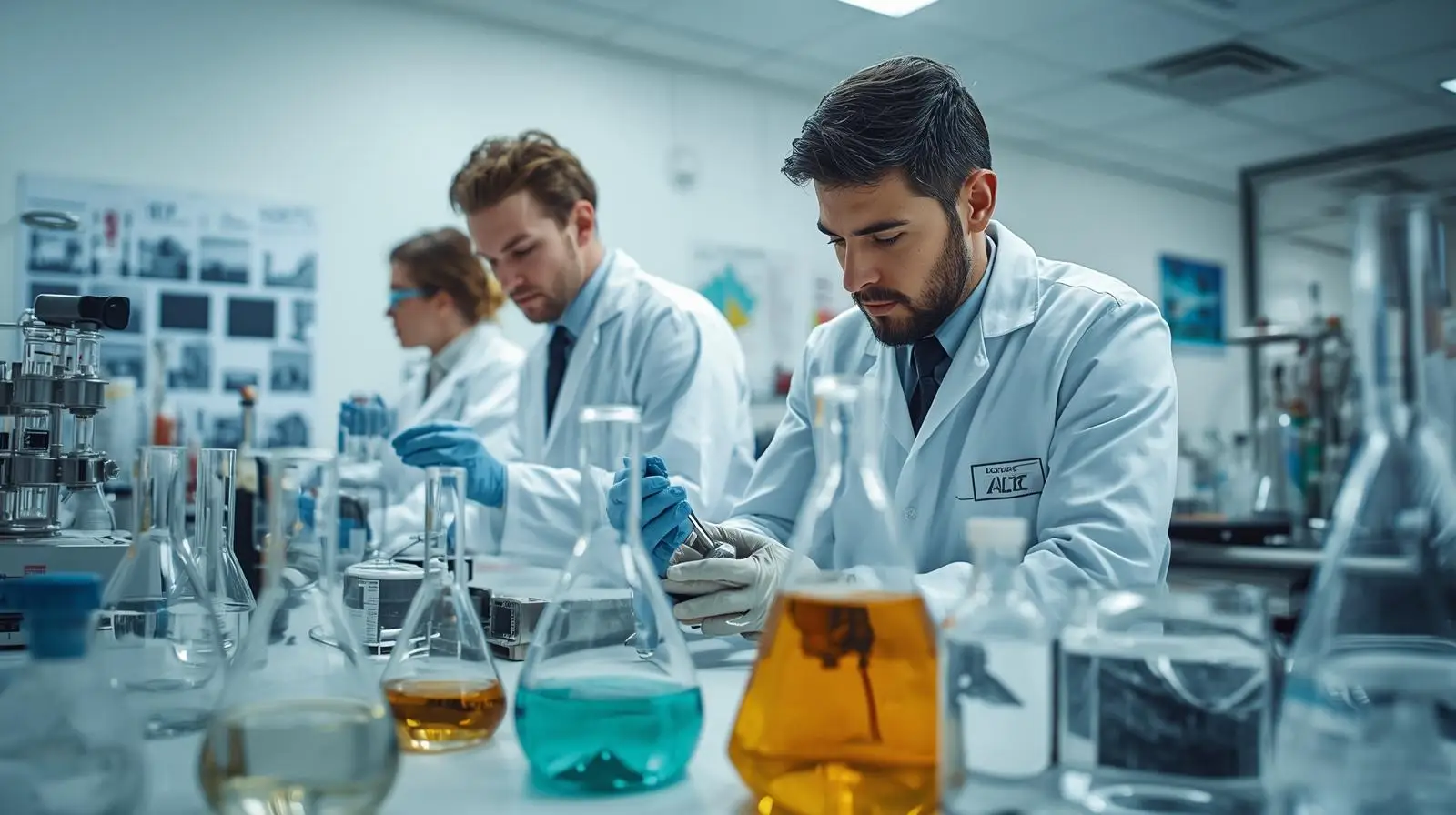 Analytical lab performing chromatography