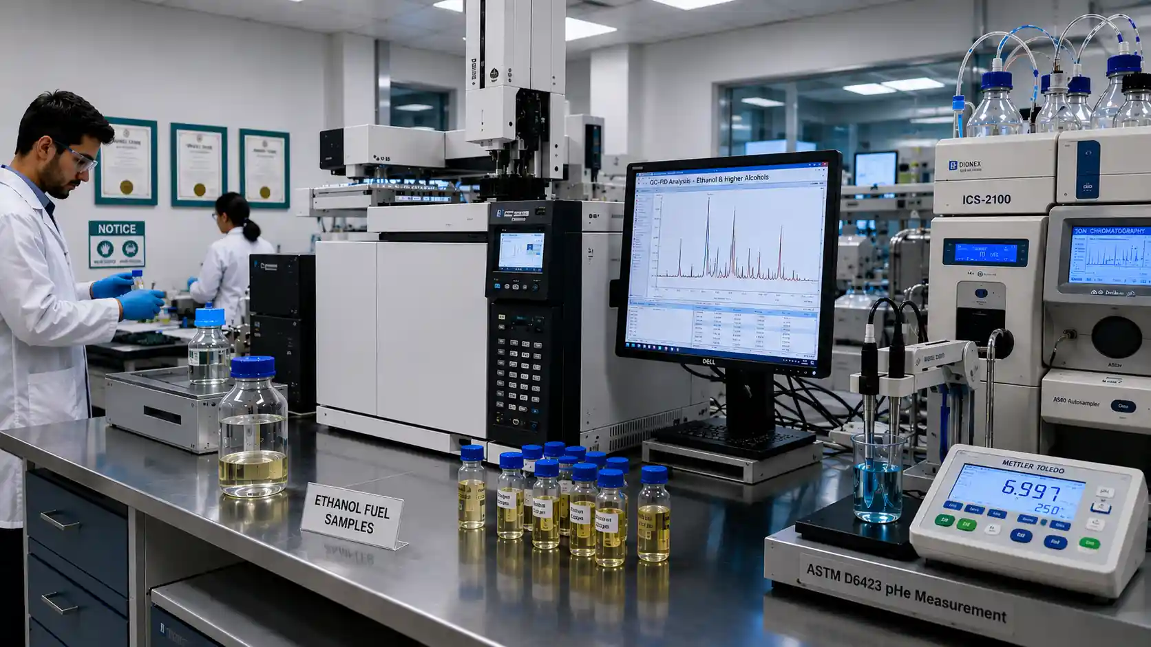Analytical lab instruments for ethanol testing services